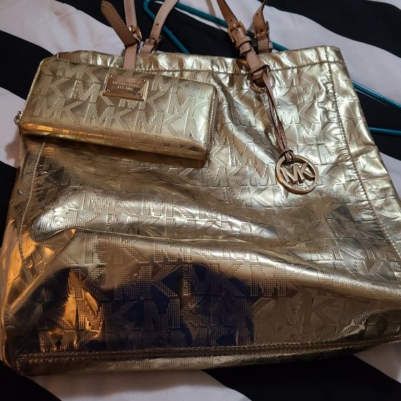 Mk Gold tote & wallet - Picture 1 of 3